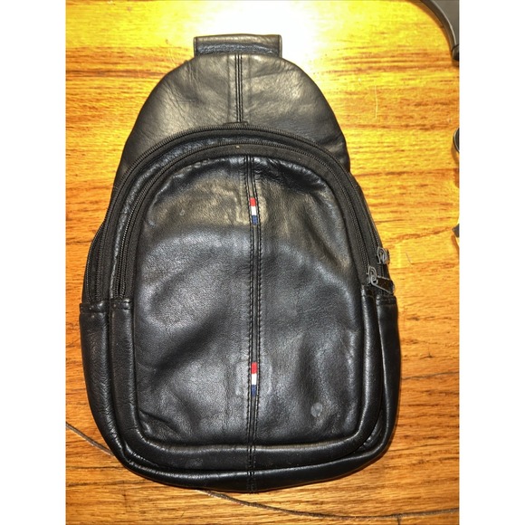 Montauk Leather Club Other - Montauk leather club men's crossbody bag black P03